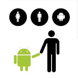 Man, woman, android pictograms